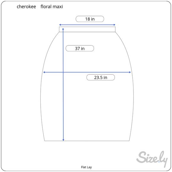 Vintage 90's  Cherokee Cotton Blend Maxi Straight Floral Skirt Blue Brown White - Picture 8 of 8